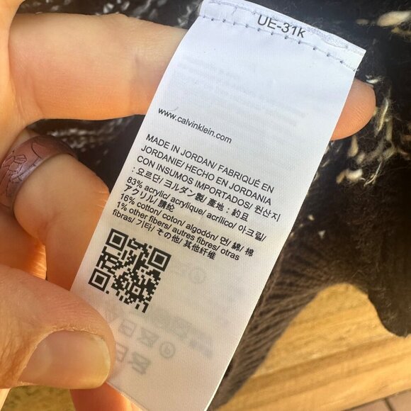 Calvin Klein Jeans Black Striped Knit Pullover Sweater Size XL - Picture 6 of 9